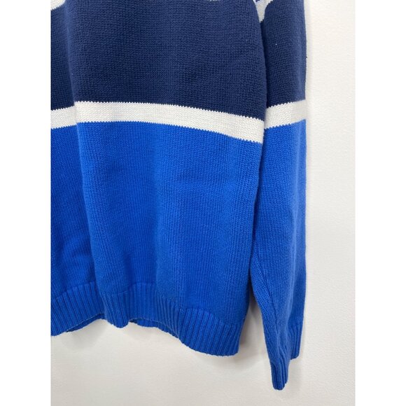 Chaps Boys Blue Quarter Zip Knit Sweater Size M (10/12) Preppy Fall Classic - Picture 8 of 13